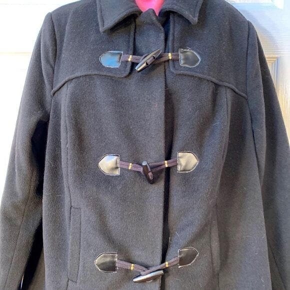 BLACK JESSICA LONDON WOOL BLEND COAT SIZE 16 - Picture 3 of 6